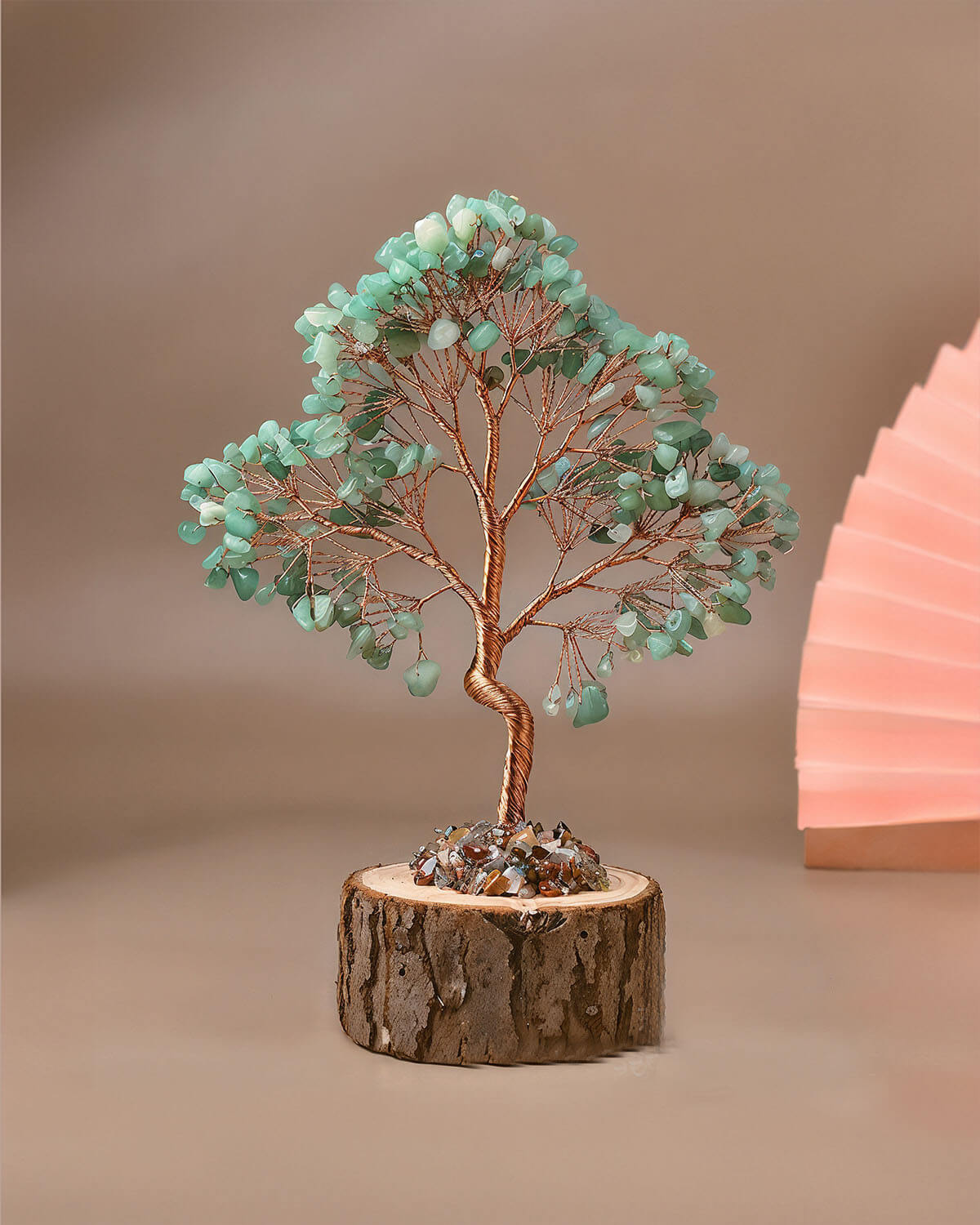 Green Aventurine And Wooden Base Tree of Life