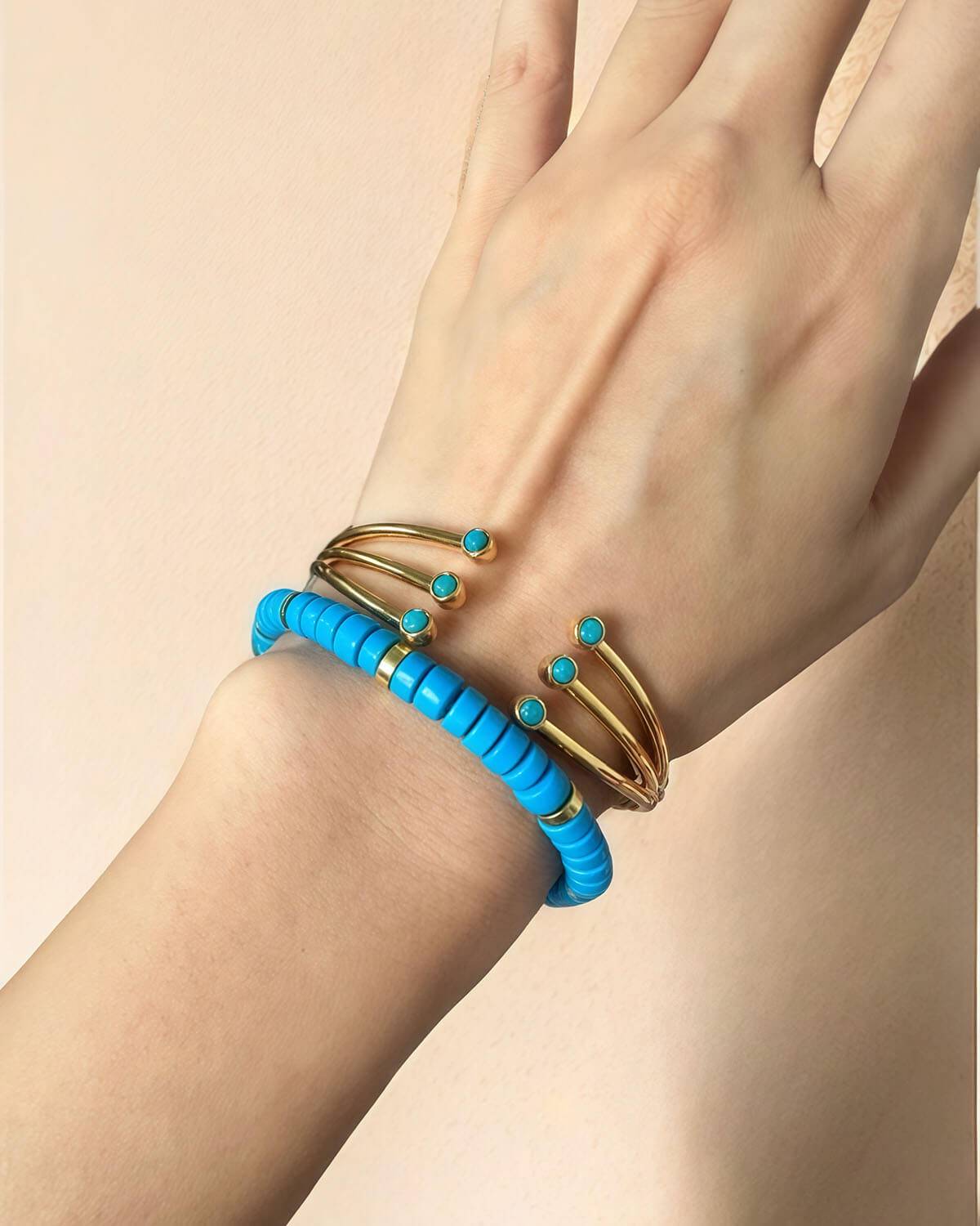 Beauty in Balance- Blue Turquoise Athena Disc Bead Bracelet