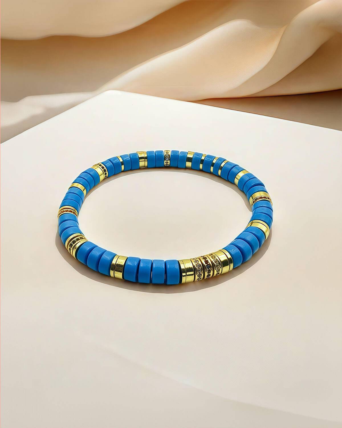 Beauty in Balance- Blue Turquoise Athena Disc Bead Bracelet