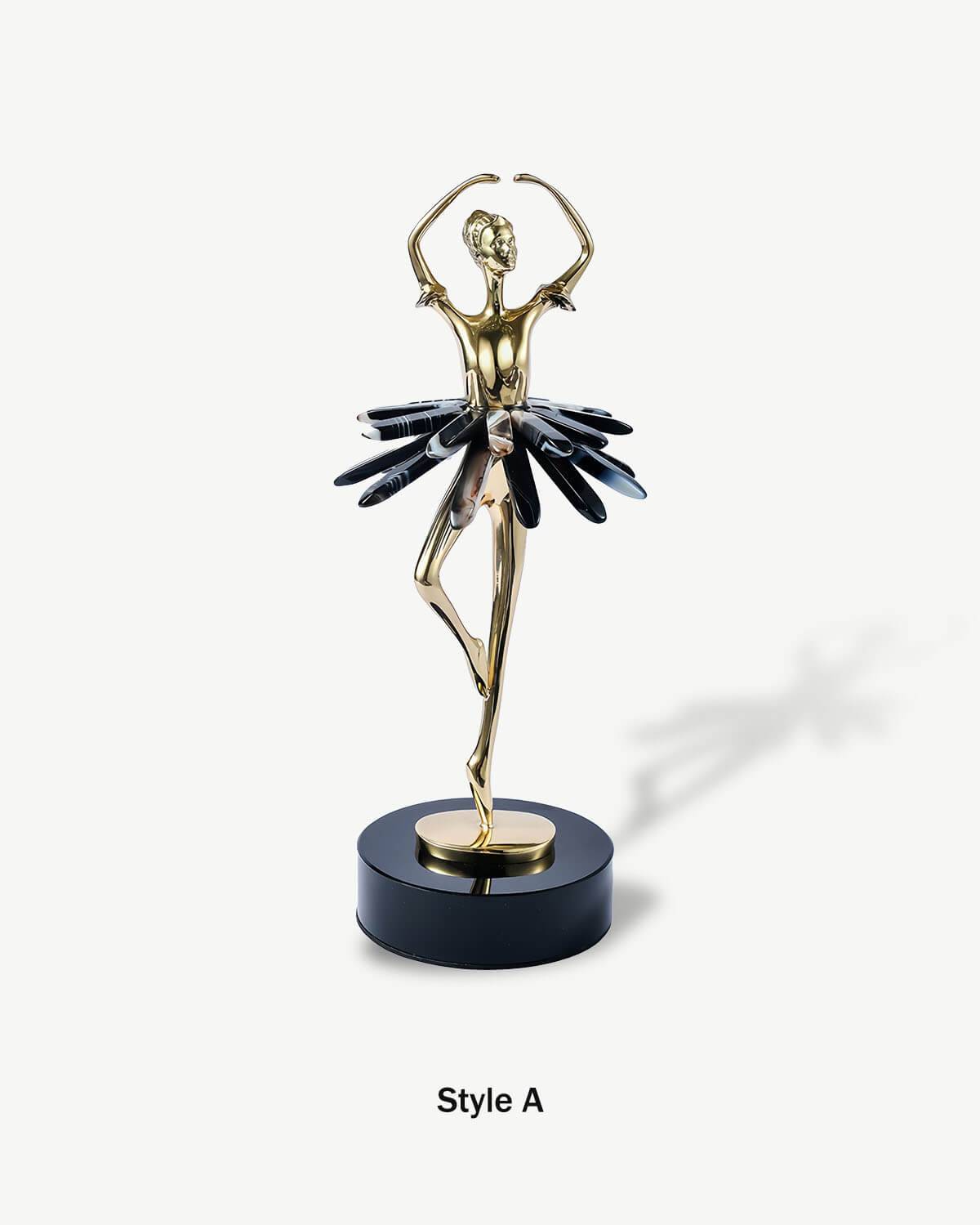 Black Swan Charm - Black Onyx Ballerina Sculpture