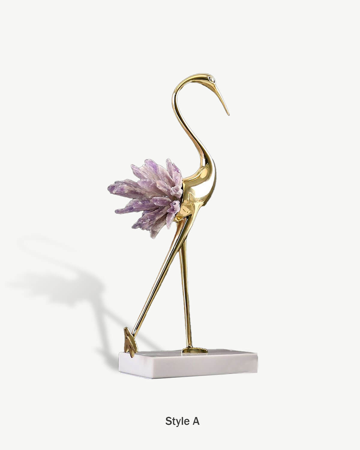 Amethyst Crane Sculpture