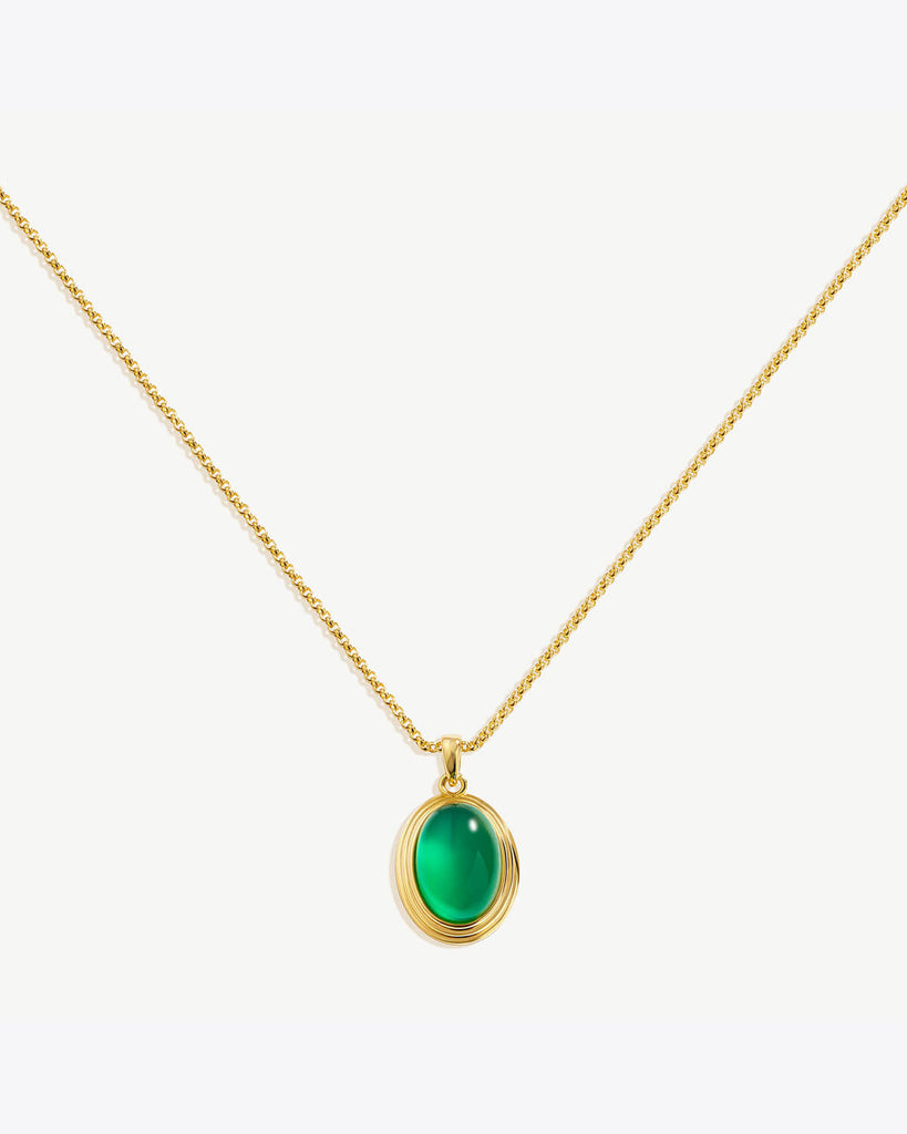 Verdant Prosperity - Chalcedony Fragrance Necklace