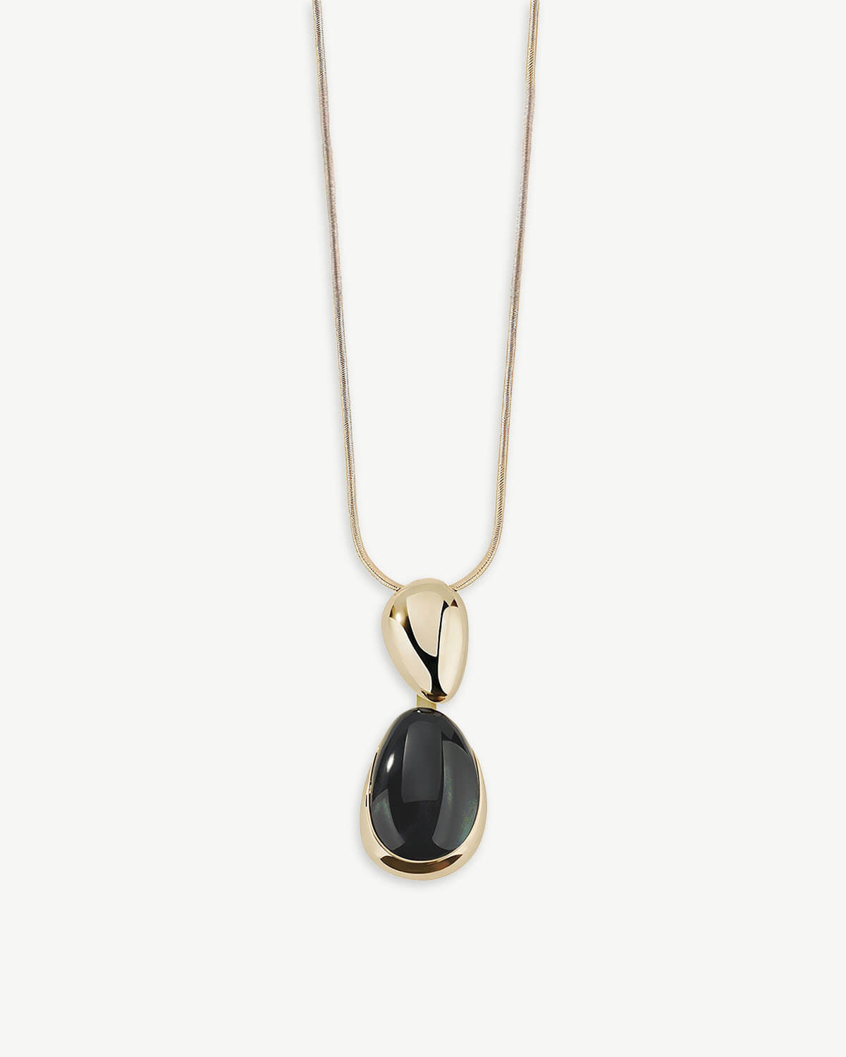 a necklace with a black stone on it