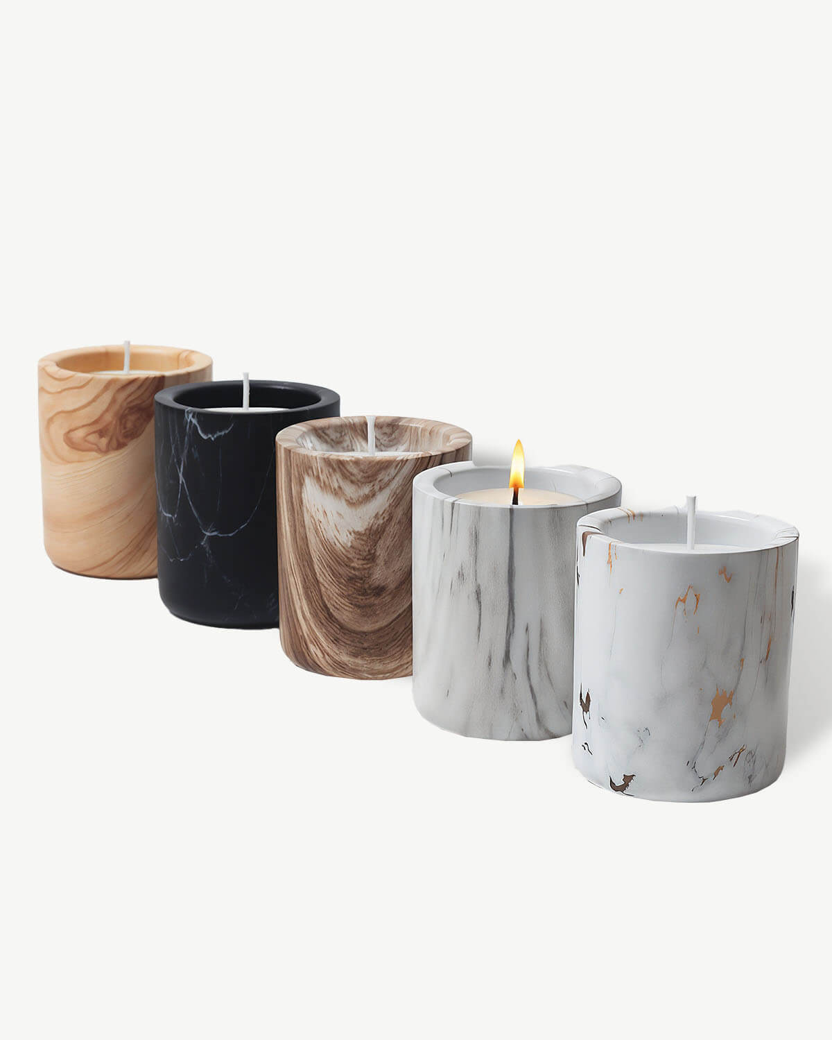 Marble Textured Crystal Candles