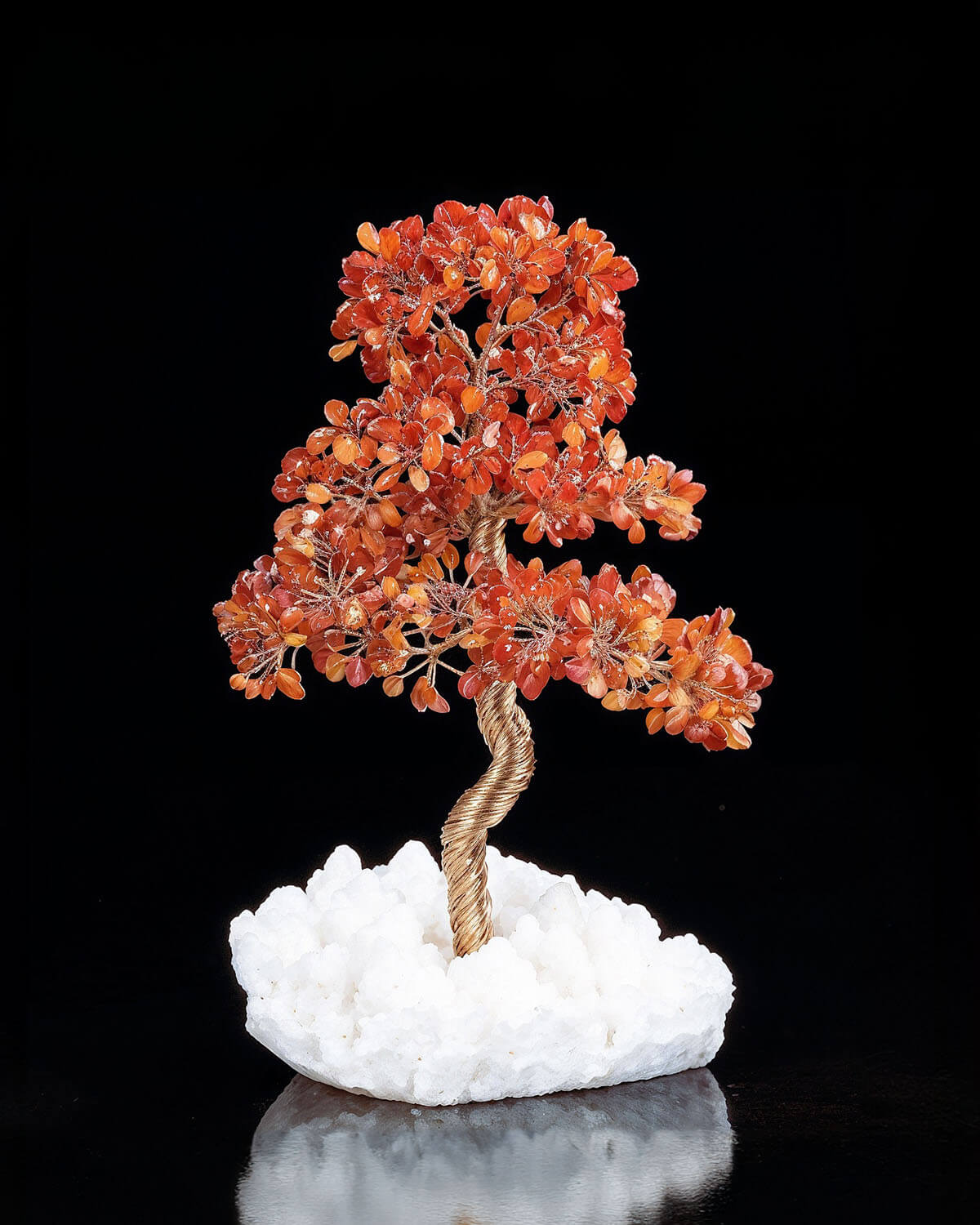 Red Agate And Clear Quartz Tree Of Life