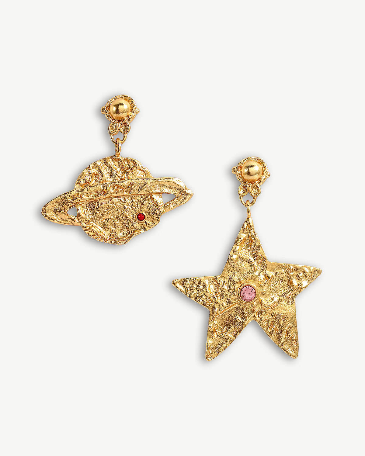 Planet & Star Gold Earrings