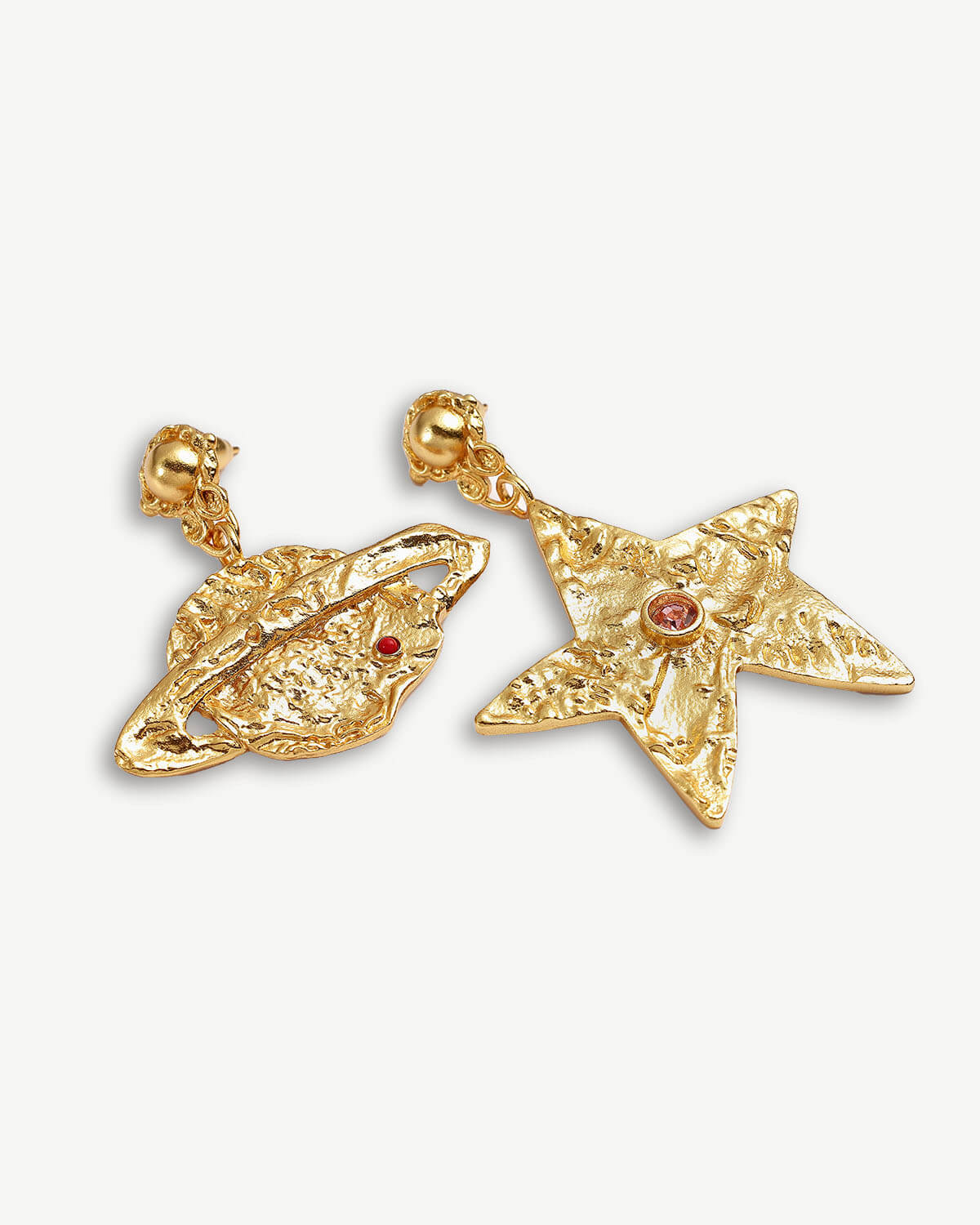 Planet & Star Gold Earrings