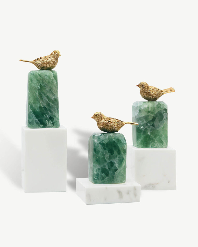 Joyful Wealth - Jade Magpie Sculpture