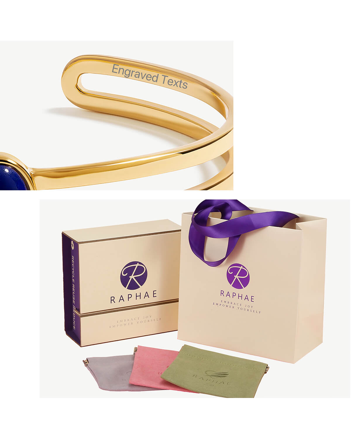 a pair of glasses and a box with a purple ribbon