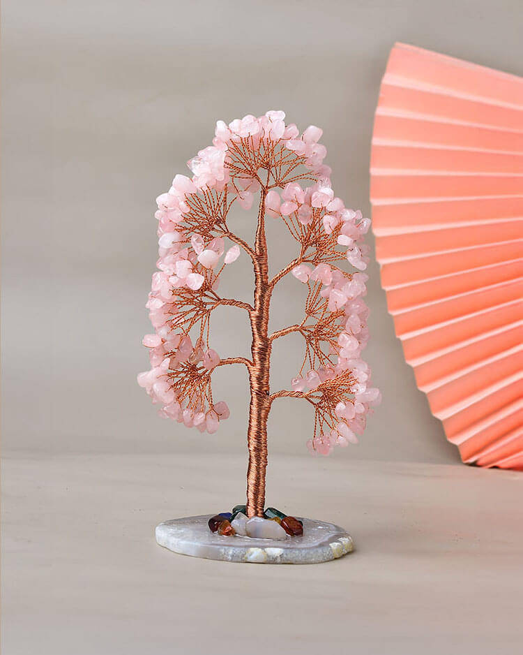 Rose Quartz And Agate Tree Of Life