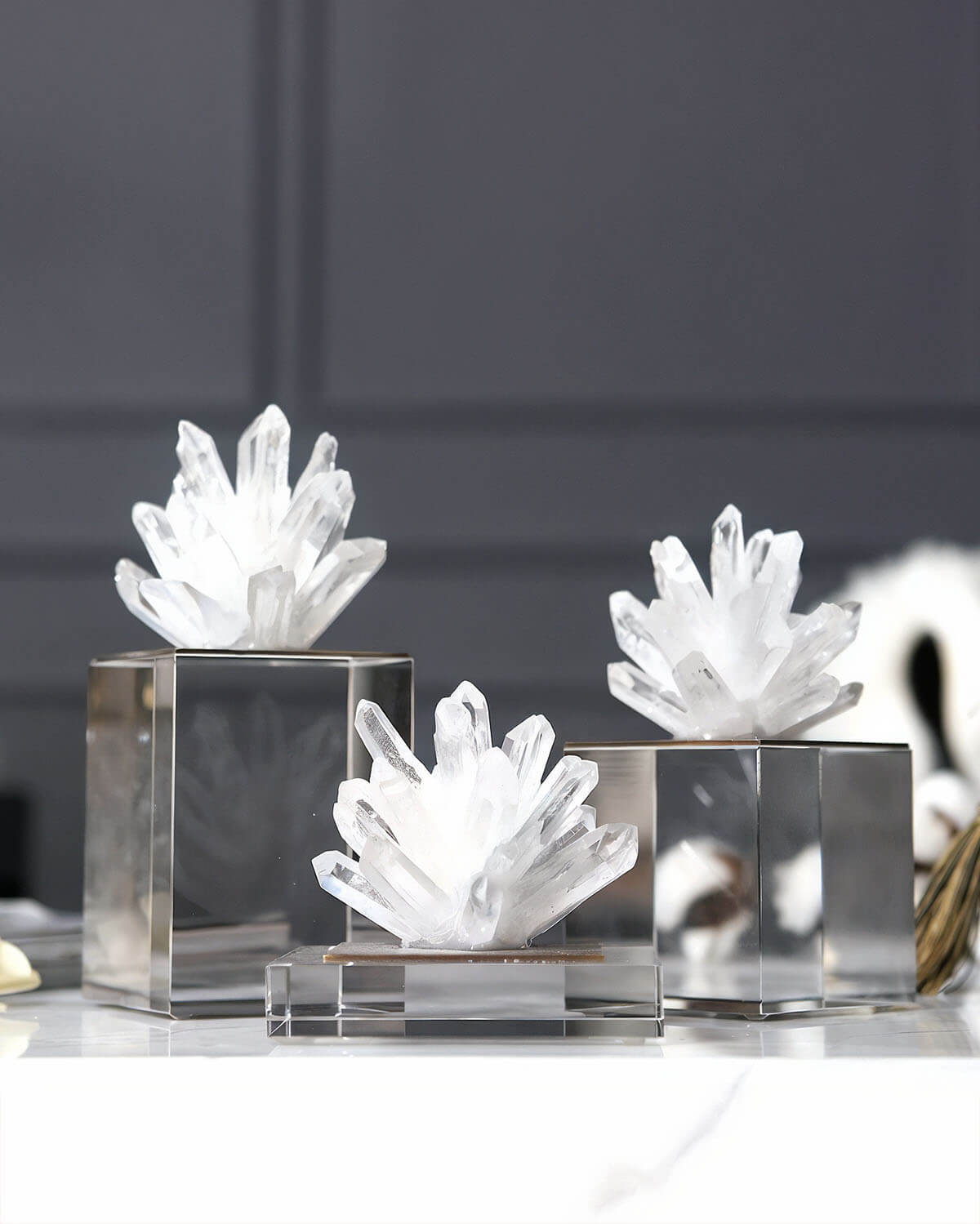 Clear Quartz Cluster Home Decor