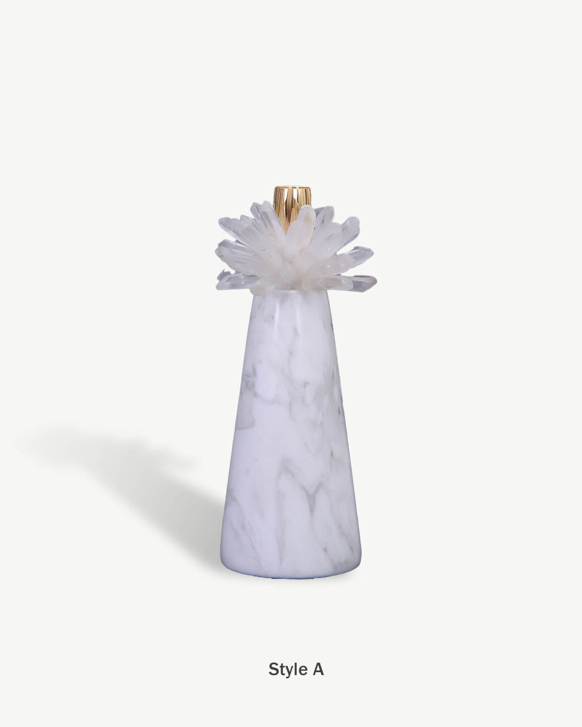 Clear Quartz Marble Candle Holders