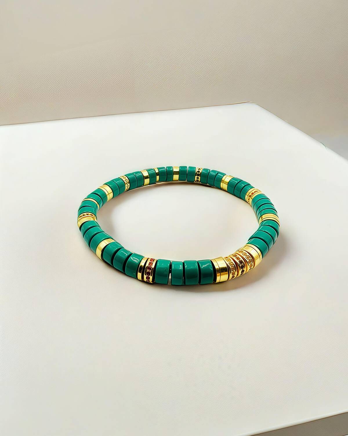 Renewal in Harmony - Green Turquoise Athena Disc Bead Bracelet