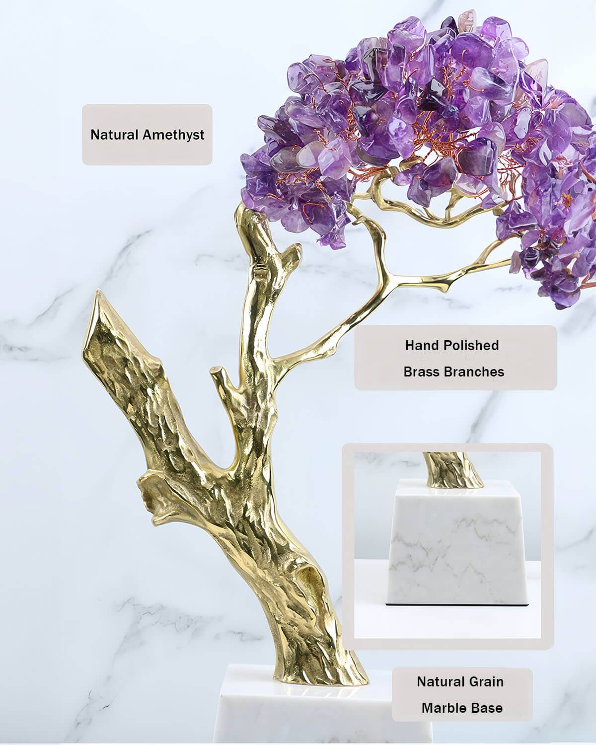 Tranquil Bloom - Amethyst Tree Sculpture