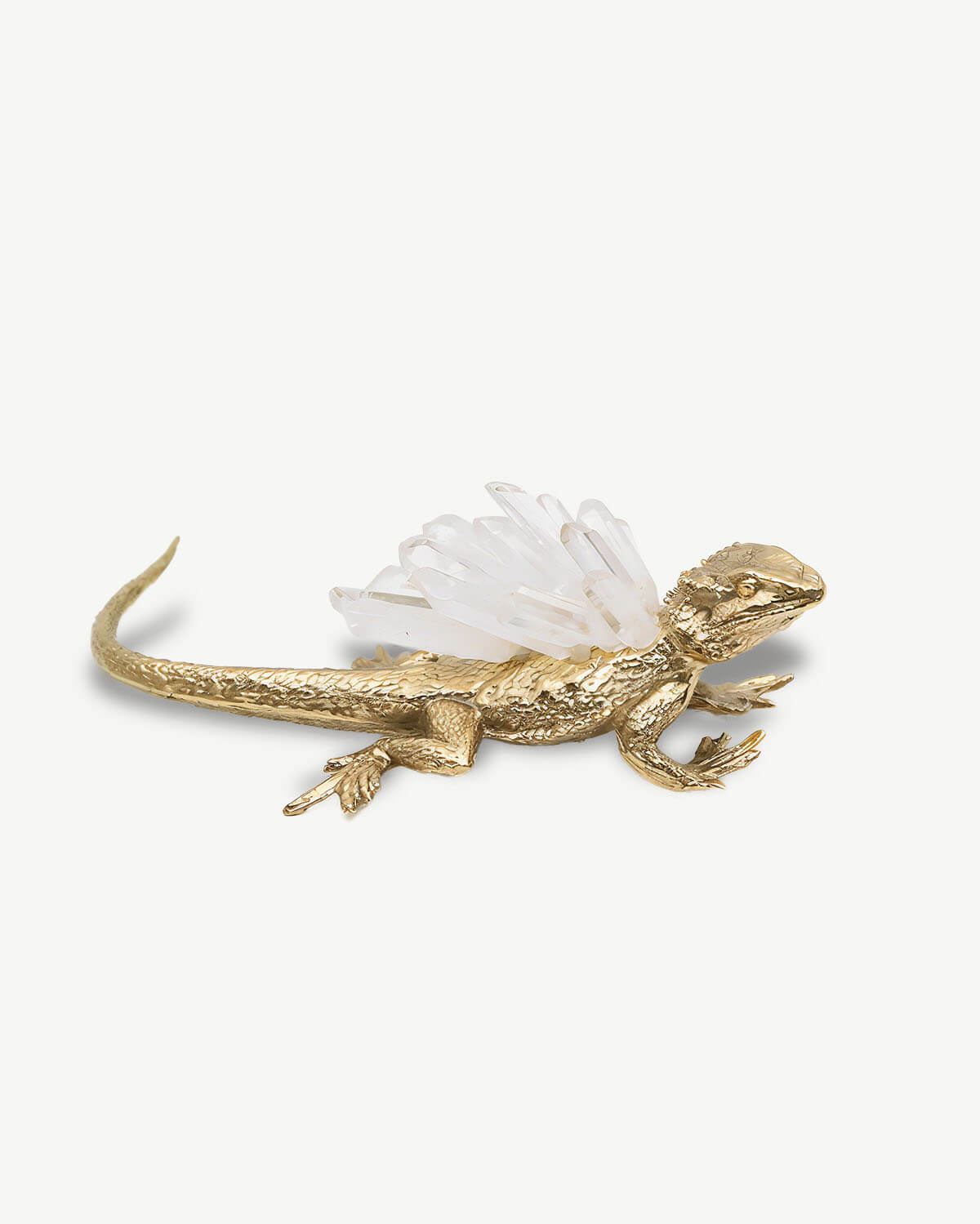 Clear Quartz Lizard Sculpture