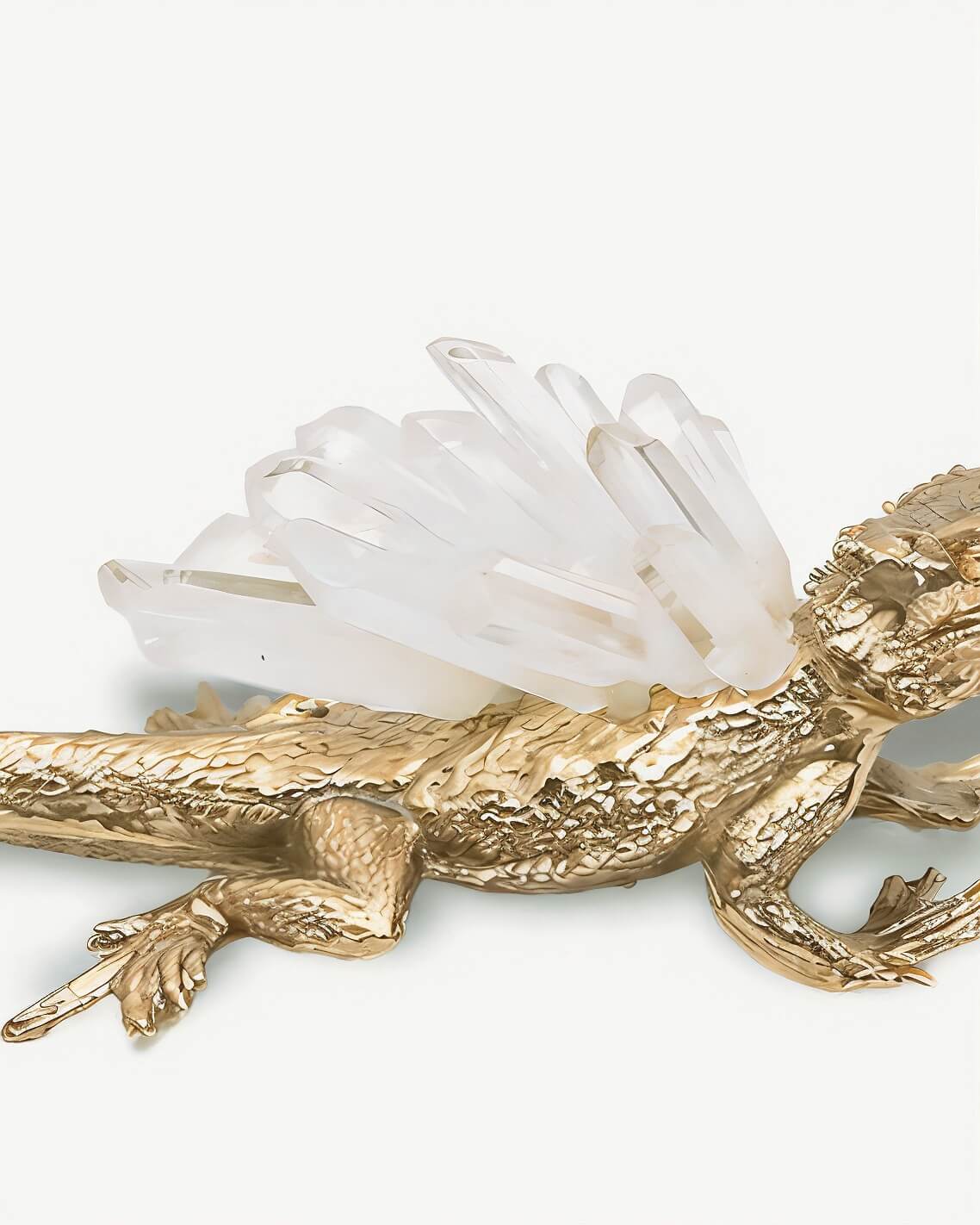 Clear Quartz Lizard Sculpture