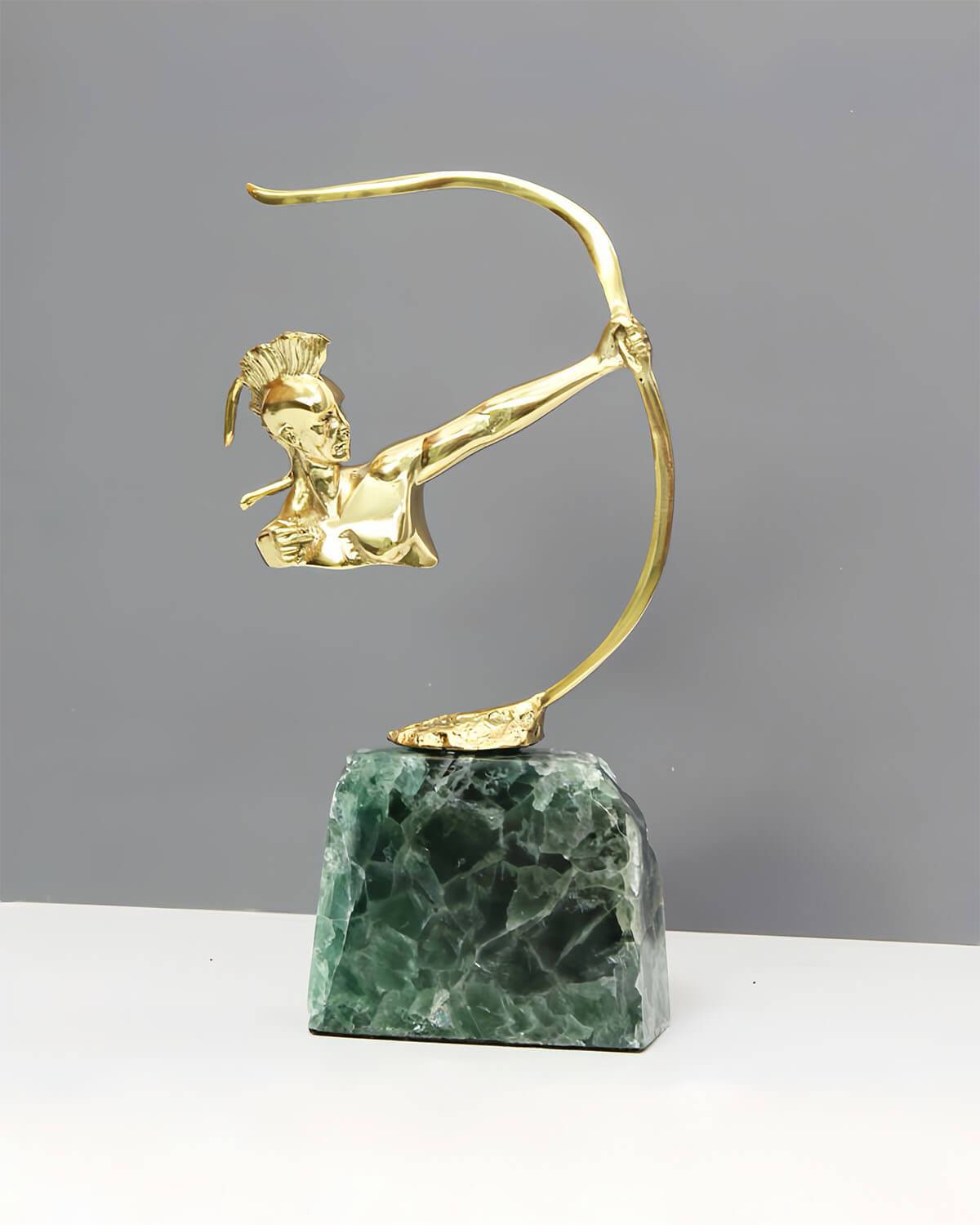 Victory's Aim - Jade Archer Sculpture