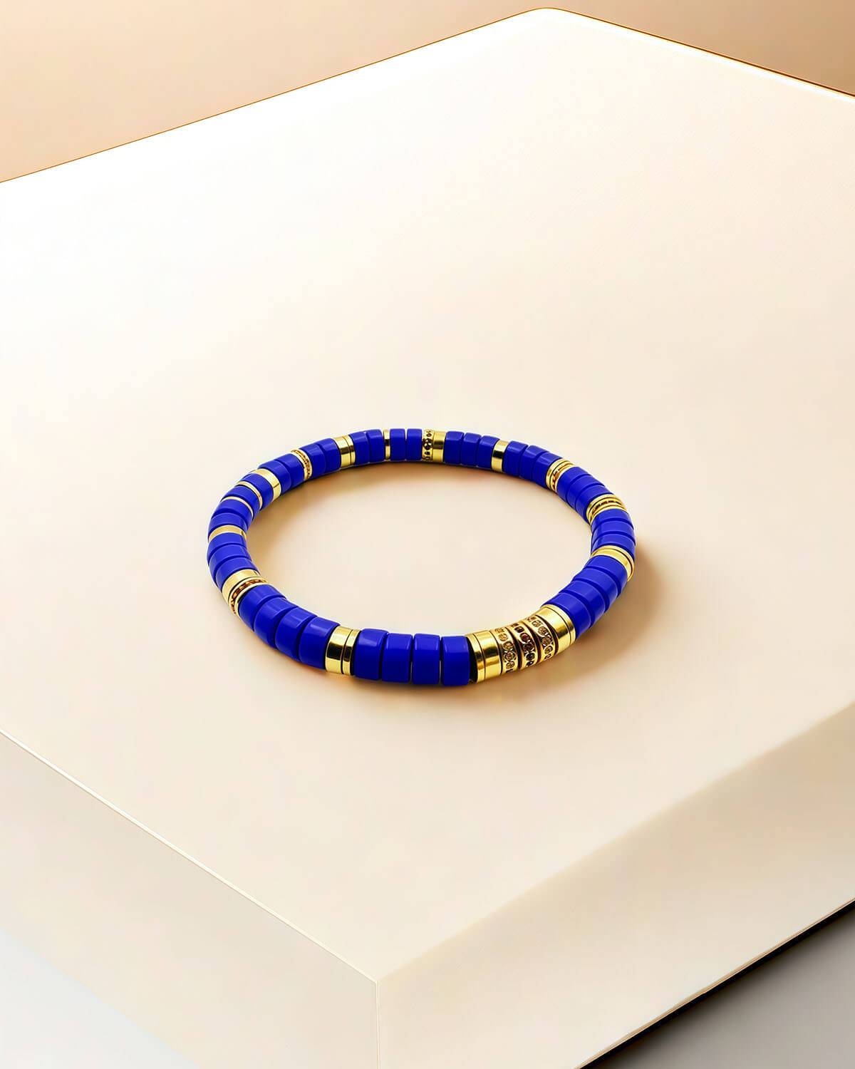 Wisdom Goddess-Lapis Lazuli Athena Disc Bead Bracelet