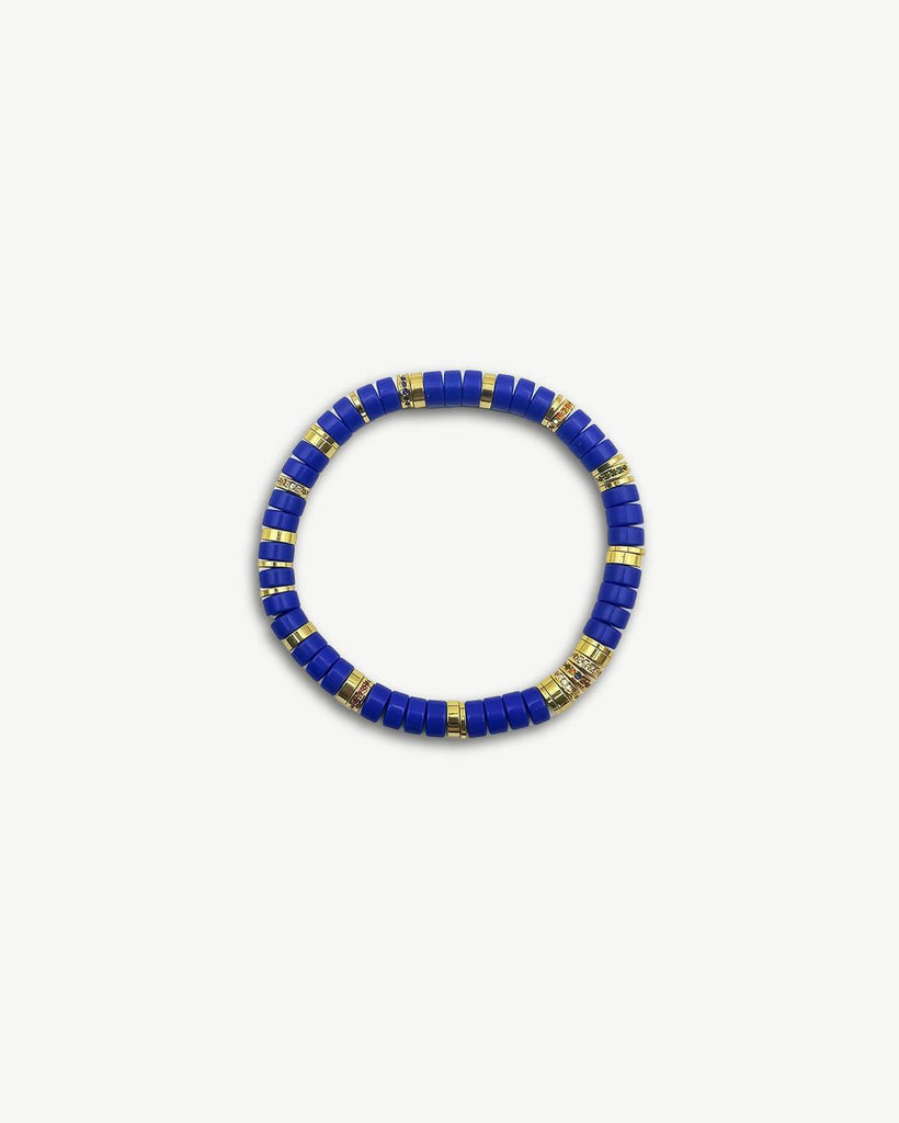 Wisdom Goddess-Lapis Lazuli Athena Disc Bead Bracelet